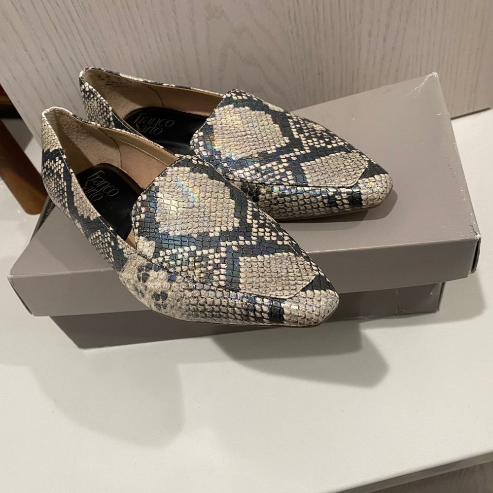 New in box Franco Sarto Womens Balica Loafers in Animal Print, Size 5.5